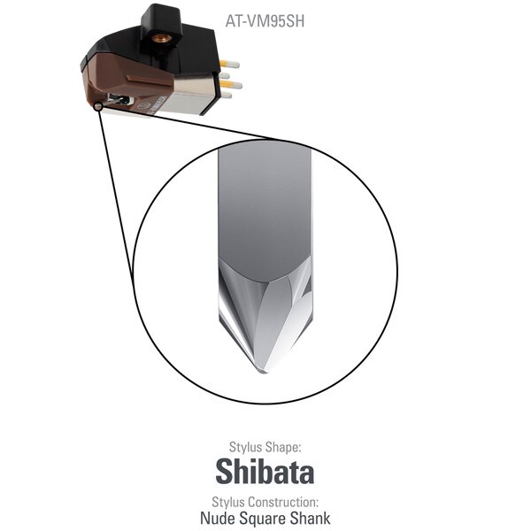 Main product image for Audio-Technica AT-VM95SH/H Shibata Stereo Cartridge 240-5649